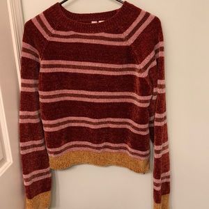 Cropped, stripped sweater